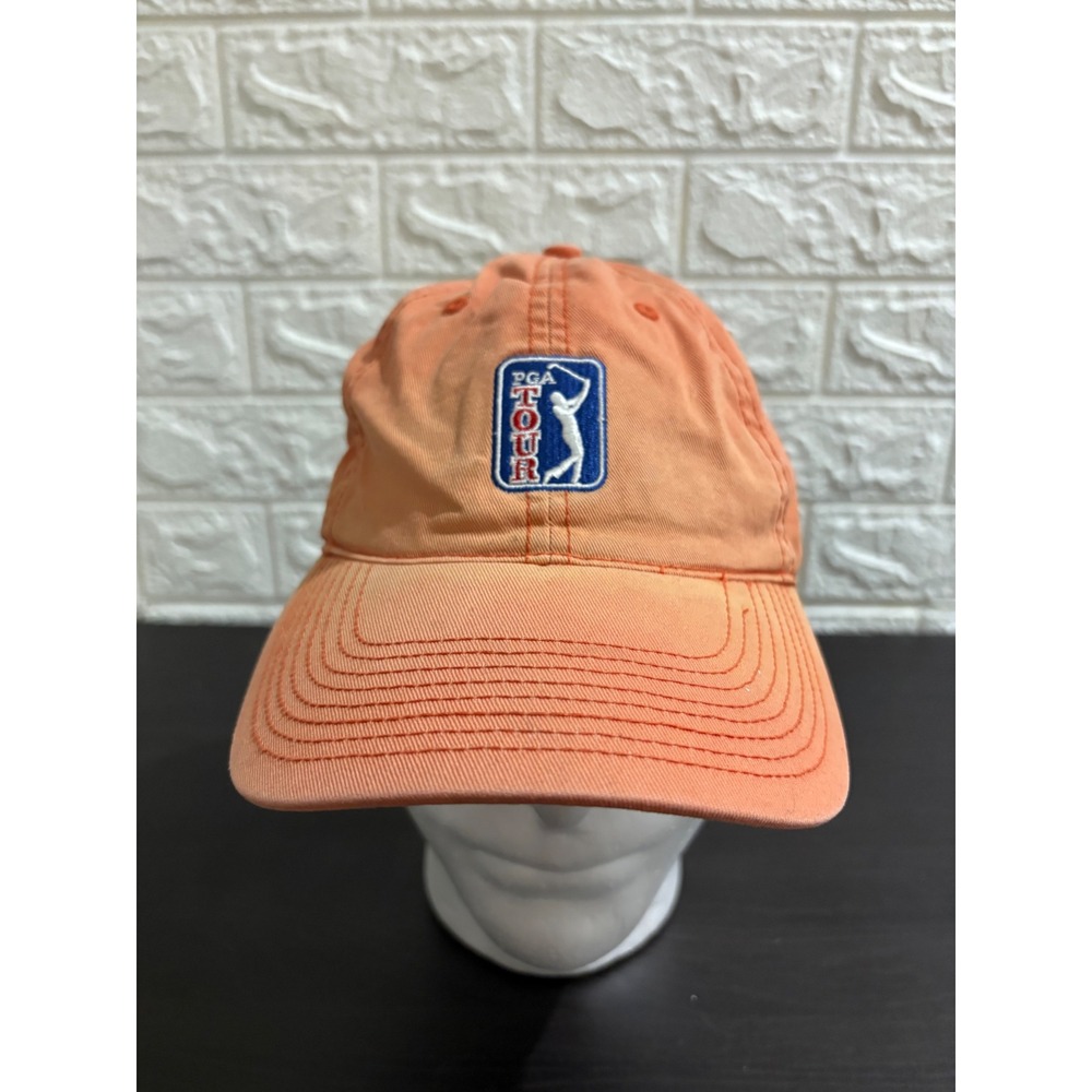 PGA Tour Hat The Game Headwear Cingular‎ Orange Golf Ball Cap Mens